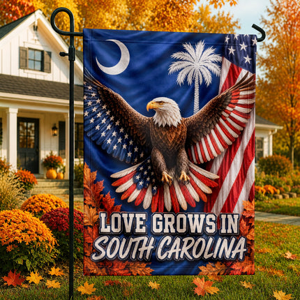South Carolina Patriotic Eagle Autumn Pride Flag