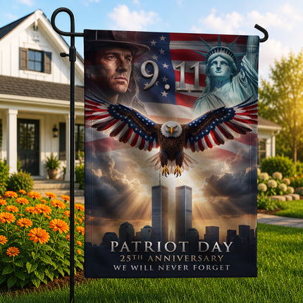Patriot Day 25th Anniversary Liberty Eagle Firefighter 9 11 Memorial Flag