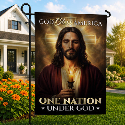 SP-01 Christian Patriotic Flag God Bless America One Nation Under God Memorial Day