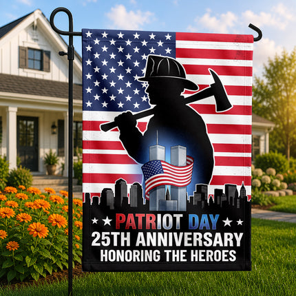 Patriot Day 25th Anniversary Firefighter Heroes Memorial Flag