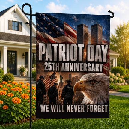 Patriot Day 25th Anniversary Police Eagle Twin Towers Memorial Flag