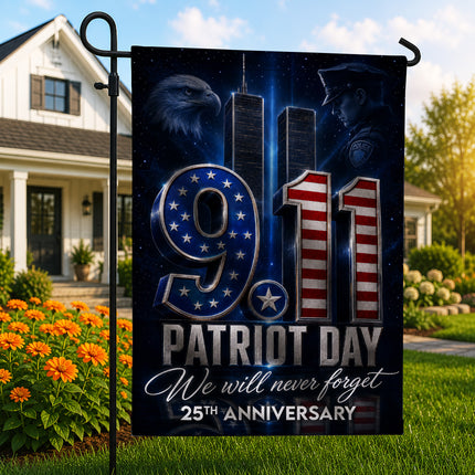 Patriot Day 25th Anniversary Midnight Police Eagle 9 11 Memorial Flag