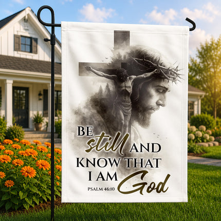 Psalm 46:10 Christian Flag Be Still And Know That I Am God Jesus Cross