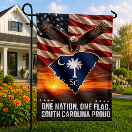 South Carolina Proud Bald Eagle American Patriotic Flag