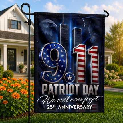 Patriot Day 25th Anniversary Midnight Police Eagle 9 11 Memorial Flag