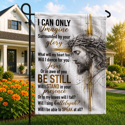 God Christian Flag I Can Only Imagine Be Still Jesus Portrait