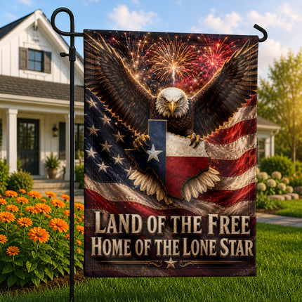 Texas Flag Land of the Free Lone Star Eagle Patriotic Flag