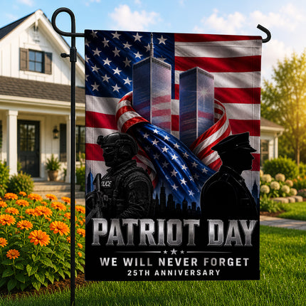 Patriot Day 25th Anniversary Thin Blue Line Police Twin Towers Memorial Flag