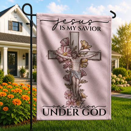SP-01 Jesus Christ Flag Faith and Courage One Nation Under God Family Gatherings