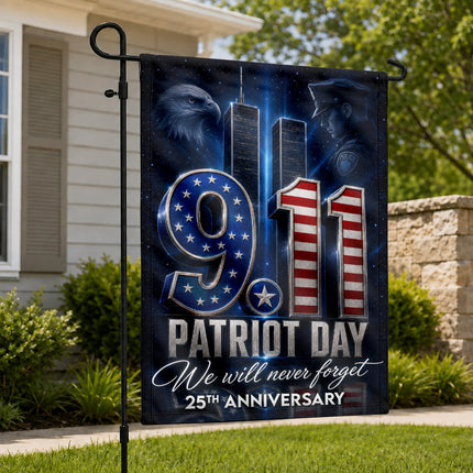 Patriot Day 25th Anniversary Midnight Police Eagle 9 11 Memorial Flag