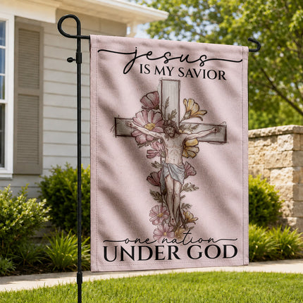 SP-01 Jesus Christ Flag Faith and Courage One Nation Under God Family Gatherings