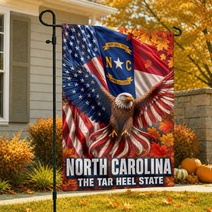 North Carolina Fall Patriotic Eagle Tar Heel State Flag