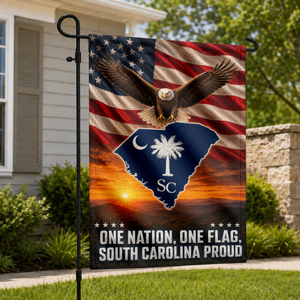 South Carolina Proud Bald Eagle American Patriotic Flag