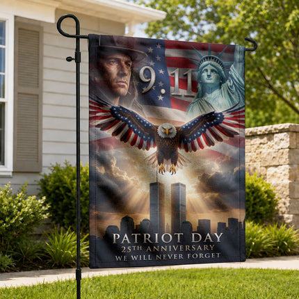 Patriot Day 25th Anniversary Liberty Eagle Firefighter 9 11 Memorial Flag