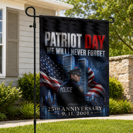 25th Anniversary Patriot Day Night Watch Police Twin Towers Memorial Flag