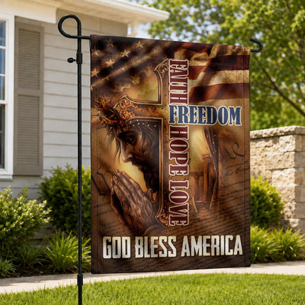 God Bless America Faith Hope Love Freedom Flag