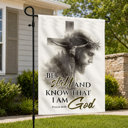 Psalm 46:10 Christian Flag Be Still And Know That I Am God Jesus Cross