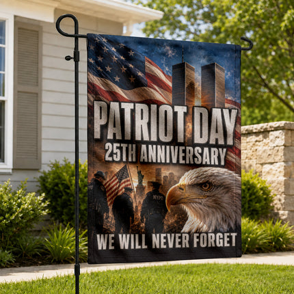 Patriot Day 25th Anniversary Police Eagle Twin Towers Memorial Flag