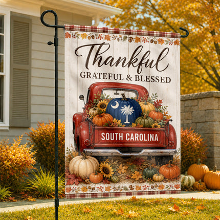 South Carolina Thankful Harvest Truck Fall Flag