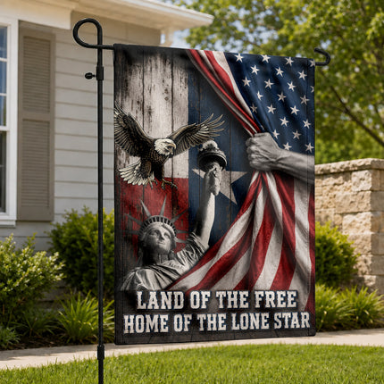 Texas Flag Land of the Free Liberty Eagle Lone Star Flag