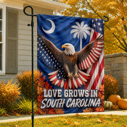 South Carolina Patriotic Eagle Autumn Pride Flag