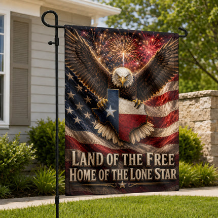 Texas Flag Land of the Free Lone Star Eagle Patriotic Flag