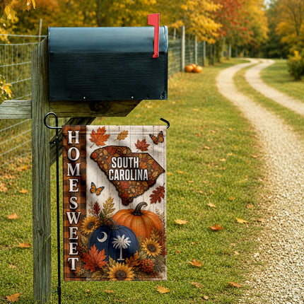 South Carolina Home Sweet Autumn Pumpkin Harvest Flag