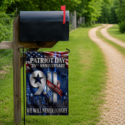 Patriot Day 25th Anniversary 2001 2026 Police Star Twin Towers Flag