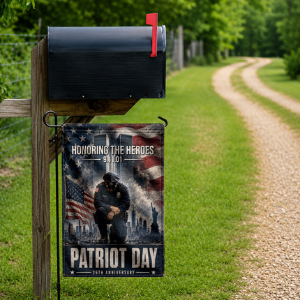 Patriot Day 25th Anniversary Kneeling Police Ground Zero Tribute Flag