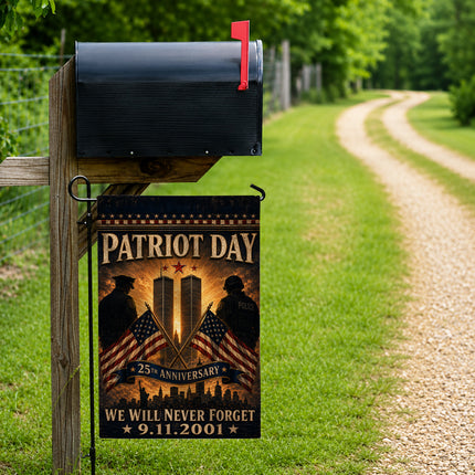 Patriot Day 25th Anniversary Crossed Flags Police Honor Guard Memorial Flag
