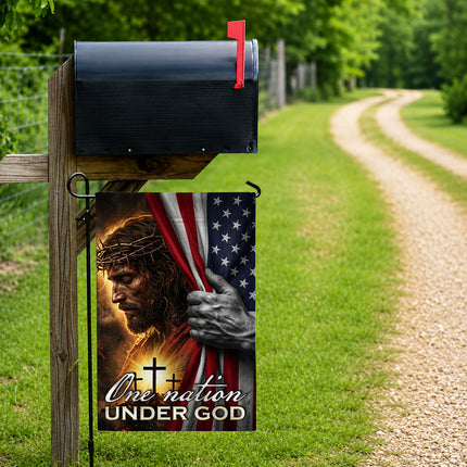 One Nation Under God Jesus American Flag Cross Flag