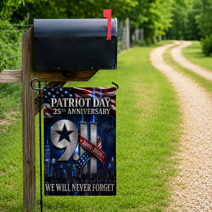 Patriot Day 25th Anniversary 2001 2026 Police Star Twin Towers Flag