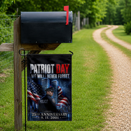 25th Anniversary Patriot Day Night Watch Police Twin Towers Memorial Flag