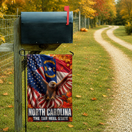 North Carolina Fall Patriotic Eagle Tar Heel State Flag
