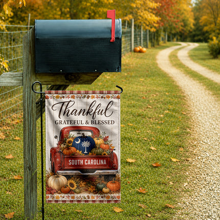 South Carolina Thankful Harvest Truck Fall Flag