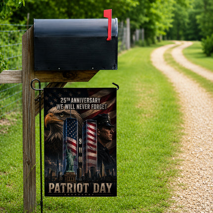 25th Anniversary Patriot Day Liberty Police Eagle Twin Towers Tribute Flag