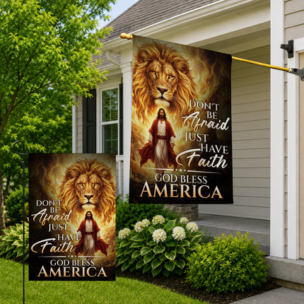 SP-01 Christian Faith Flag Don't Be Afraid Just Have Faith God Bless America