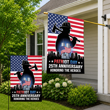 Patriot Day 25th Anniversary Firefighter Heroes Memorial Flag