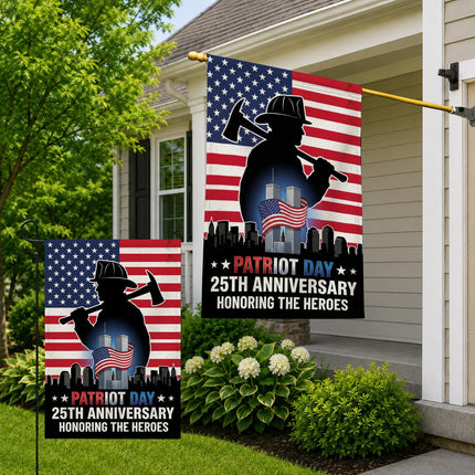 Patriot Day 25th Anniversary Firefighter Heroes Memorial Flag
