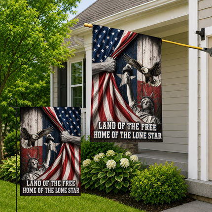Texas Flag Land of the Free Liberty Eagle Lone Star Flag