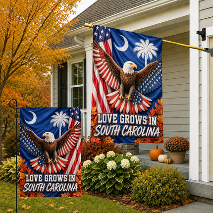 South Carolina Patriotic Eagle Autumn Pride Flag