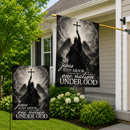 SP-01 Jesus Cross Flag One Nation Under God American Heritage Patriotic Celebrations