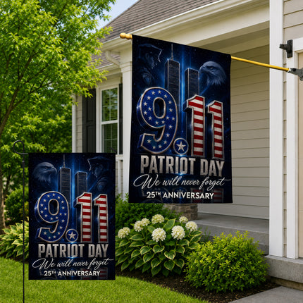 Patriot Day 25th Anniversary Midnight Police Eagle 9 11 Memorial Flag