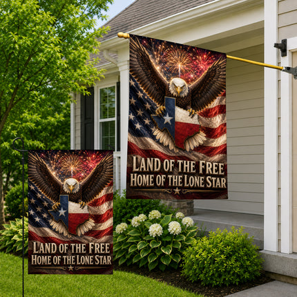Texas Flag Land of the Free Lone Star Eagle Patriotic Flag