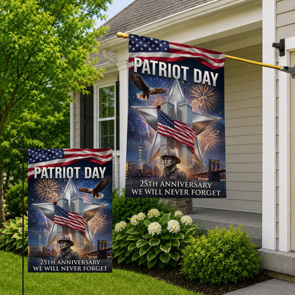 Firefighter Star Twin Towers Patriot Day 25th Anniversary Flag