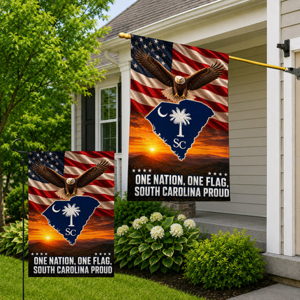 South Carolina Proud Bald Eagle American Patriotic Flag
