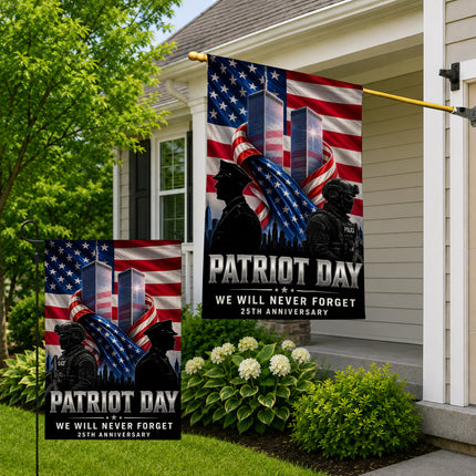 Patriot Day 25th Anniversary Thin Blue Line Police Twin Towers Memorial Flag