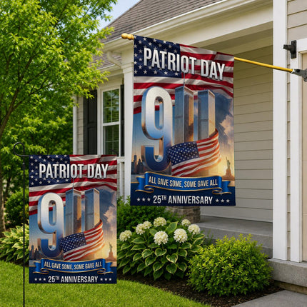 All Gave Some Some Gave All Patriot Day 25th Anniversary Twin Towers Flag