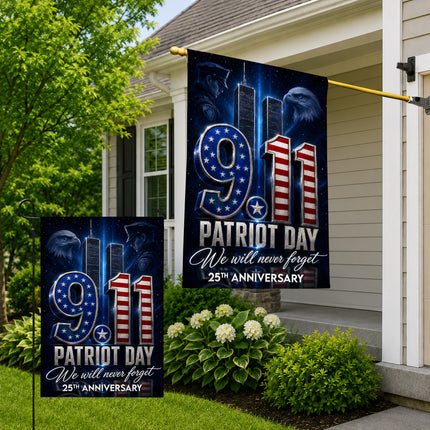 Patriot Day 25th Anniversary Midnight Police Eagle 9 11 Memorial Flag