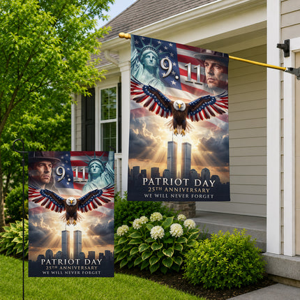 Patriot Day 25th Anniversary Liberty Eagle Firefighter 9 11 Memorial Flag